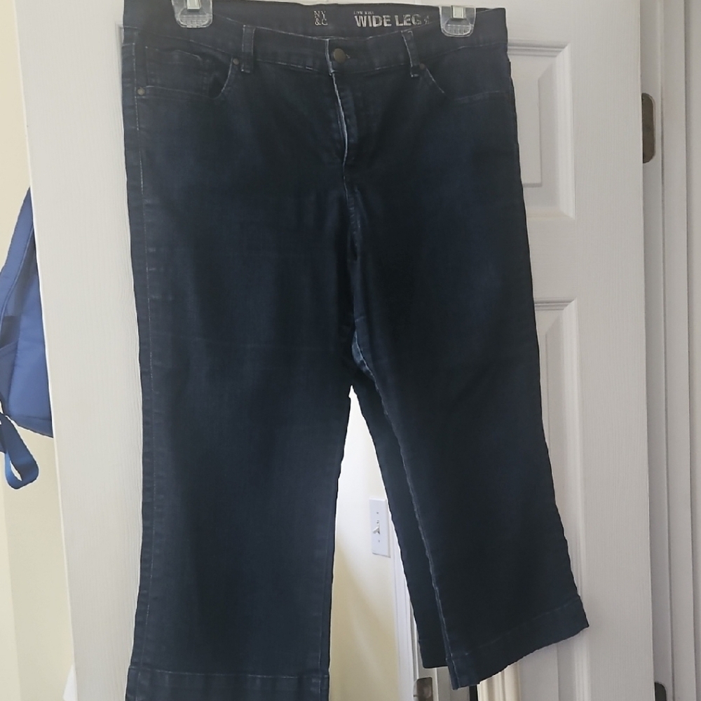 New York & Company Dark Blue Flare Jeans